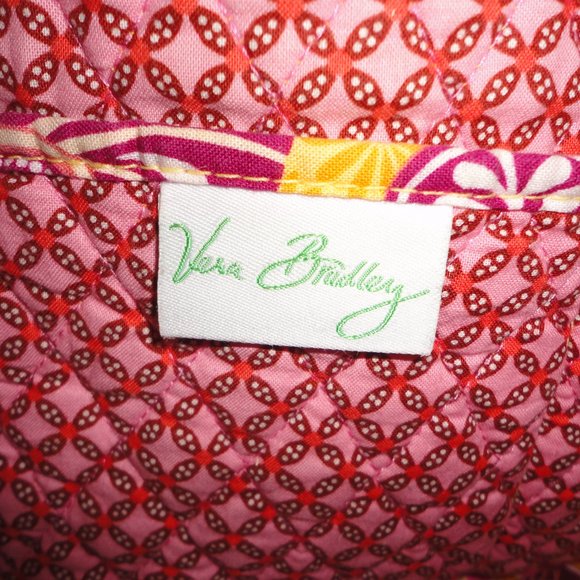 VERA BRADLEY Yellow & Red Quilted Large Cloth Tote Purse - Picture 8 of 8